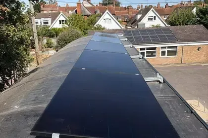 Flat-roof solar PV in Benson, Oxfordshire
