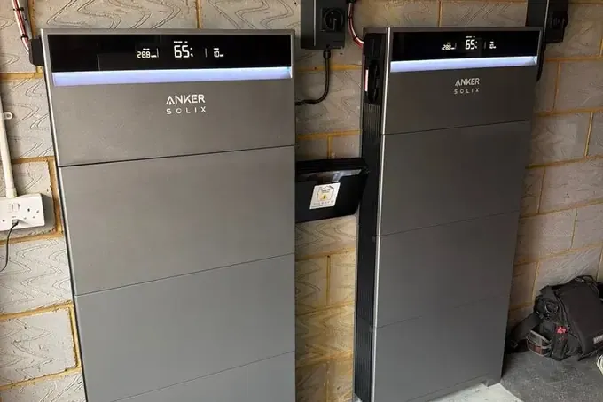 Replacement battery storage installed at ground level, East Horsley